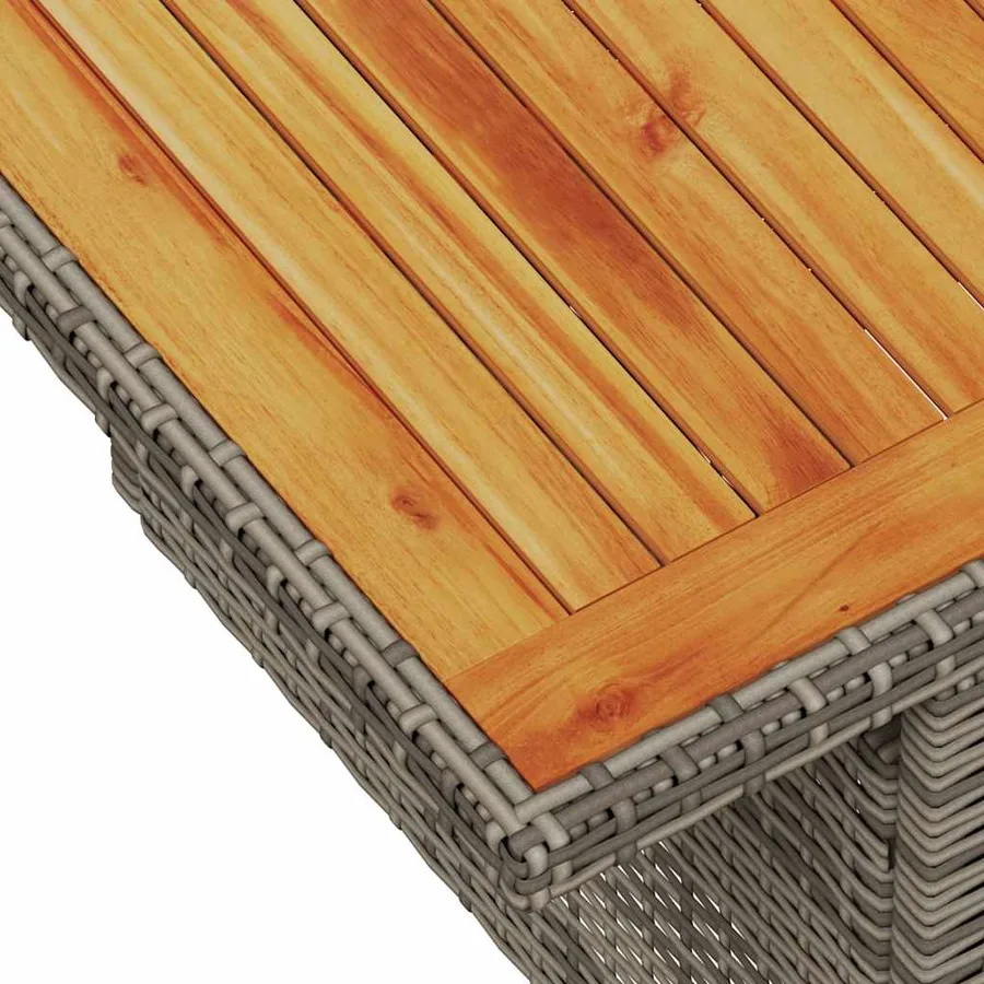 Salon de jardin avec coussins 7 pcs gris résine tressée - 11