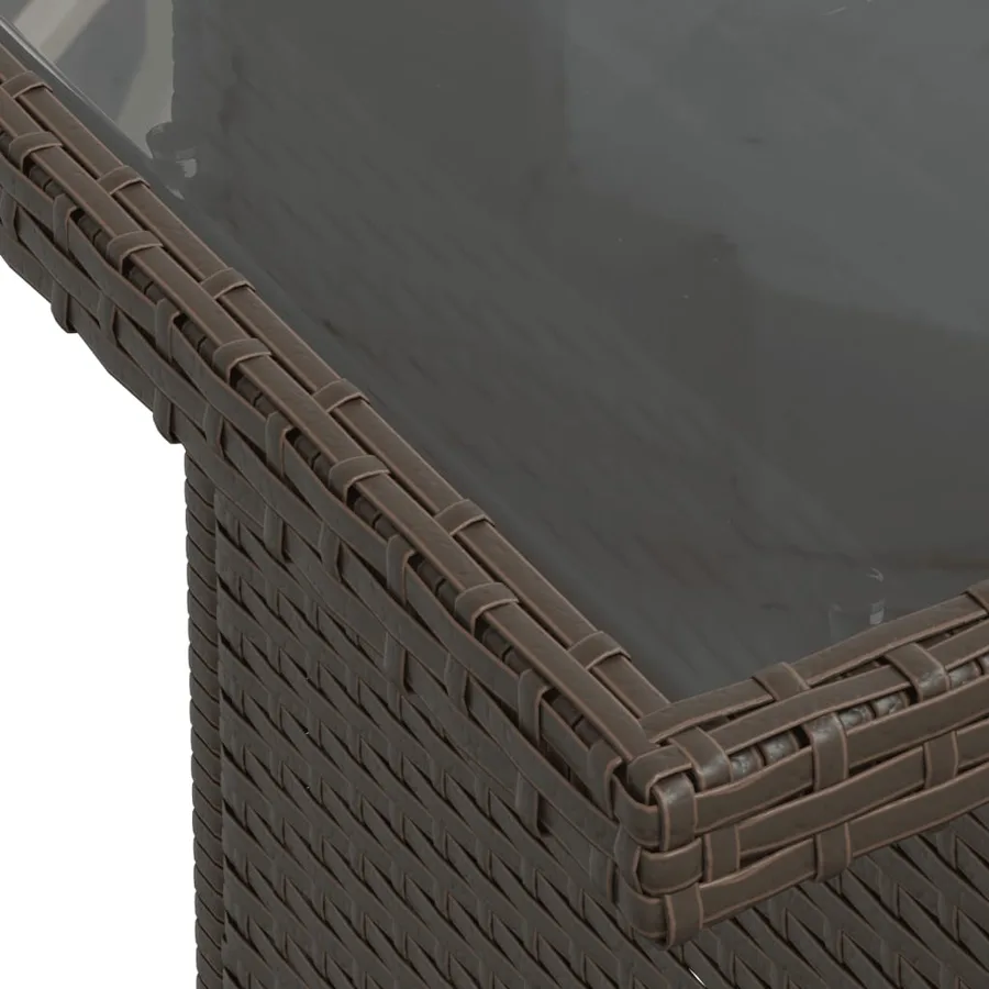Ensemble de canapé de jardin 7 pcs avec coussins marron résine tressée - 8
