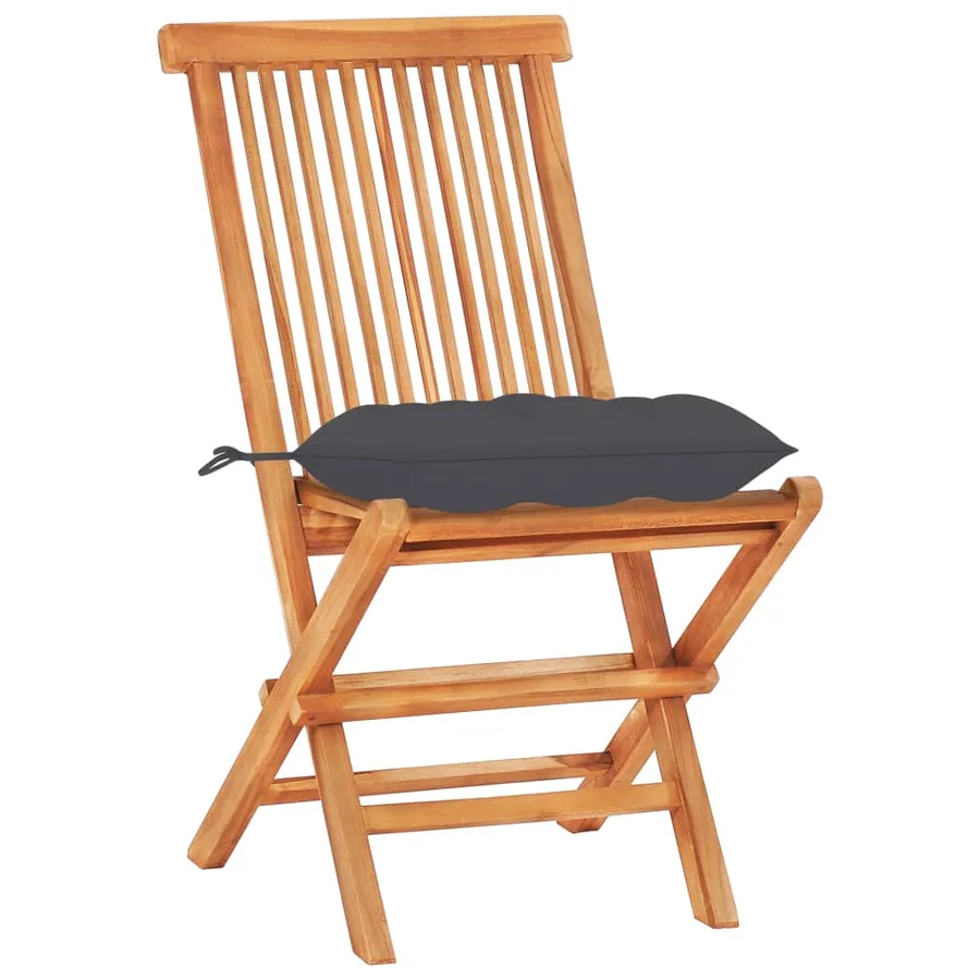 Ensemble de bistro 3 pcs avec coussins anthracite Bois de teck - 11