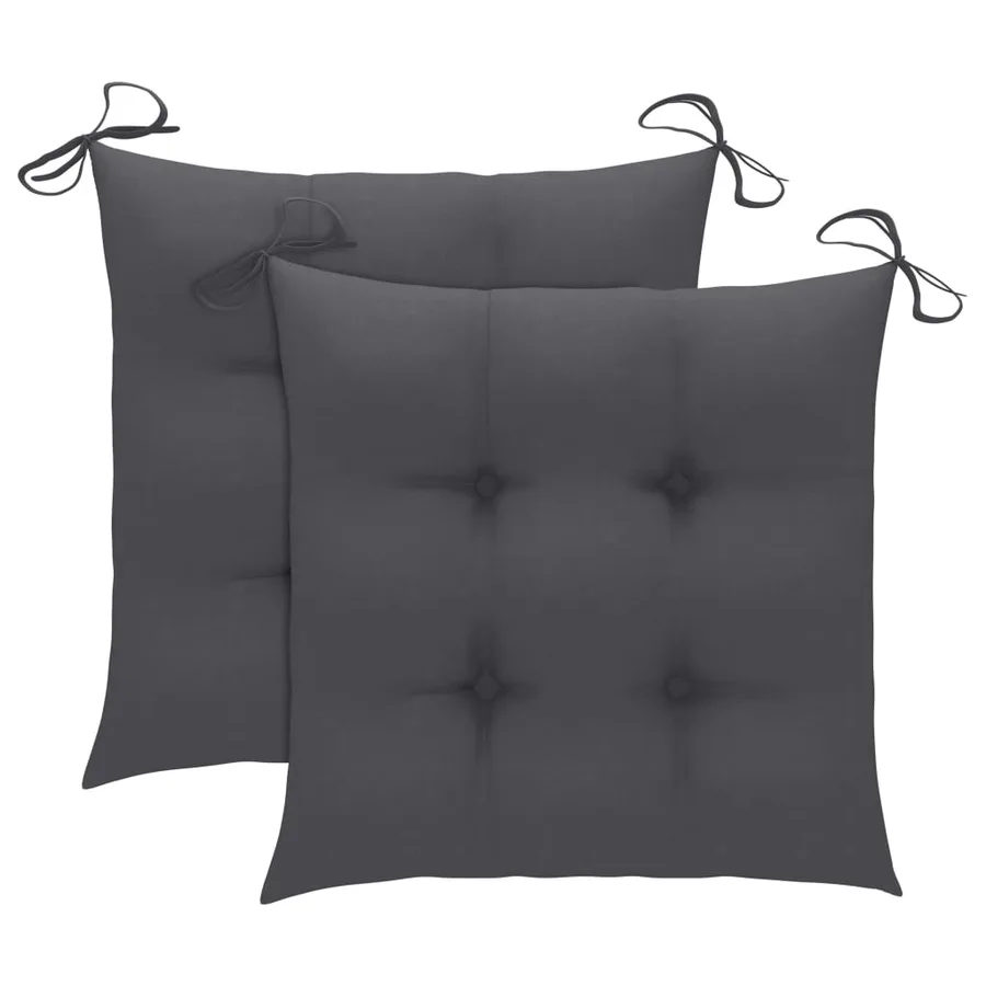 Ensemble de bistro 3 pcs avec coussins anthracite Bois de teck - 12