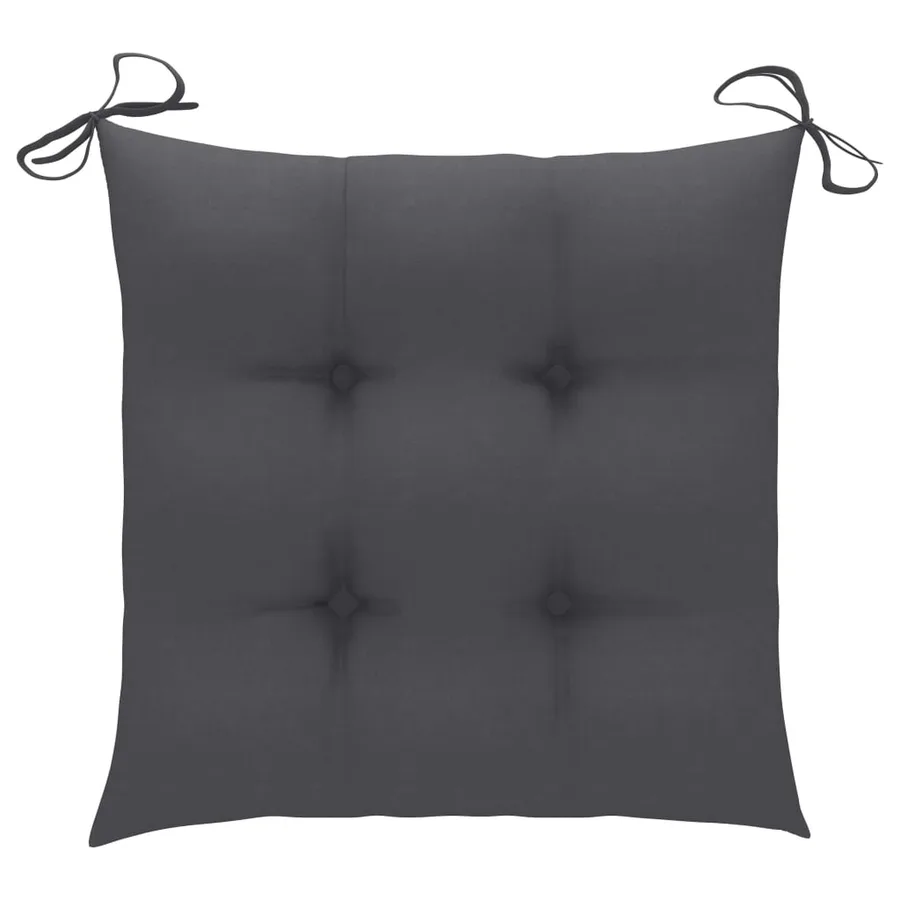 Ensemble de bistro 3 pcs avec coussins anthracite Bois de teck - 13