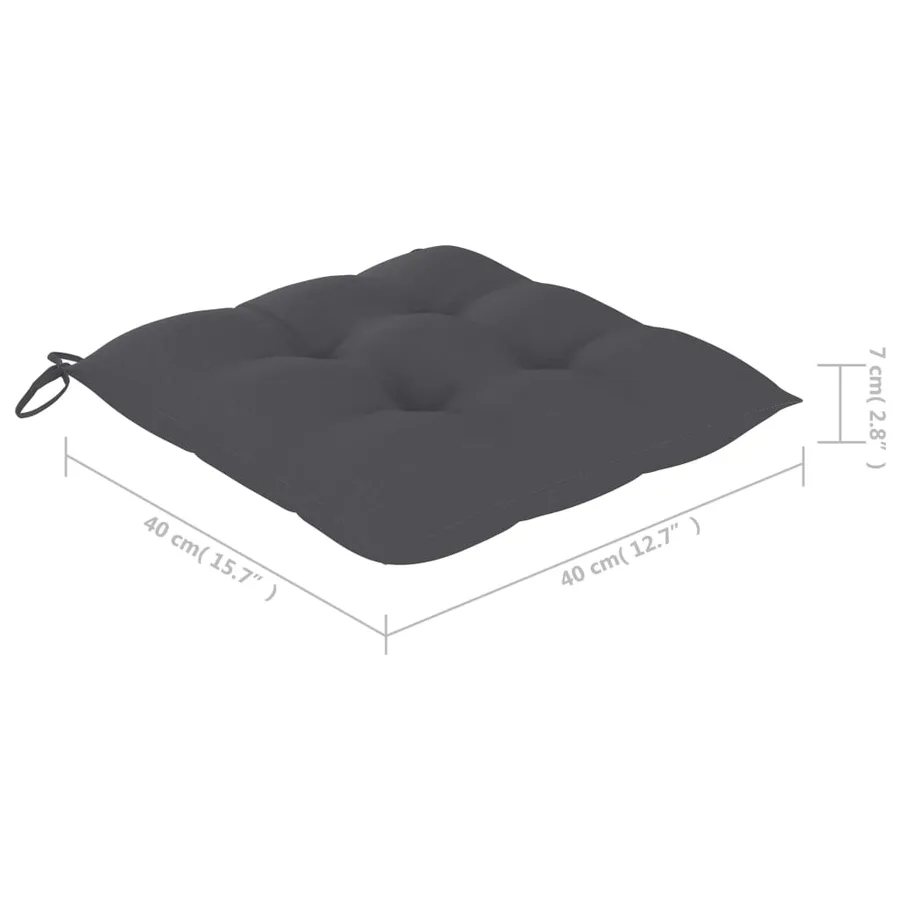 Ensemble de bistro 3 pcs avec coussins anthracite Bois de teck - 19