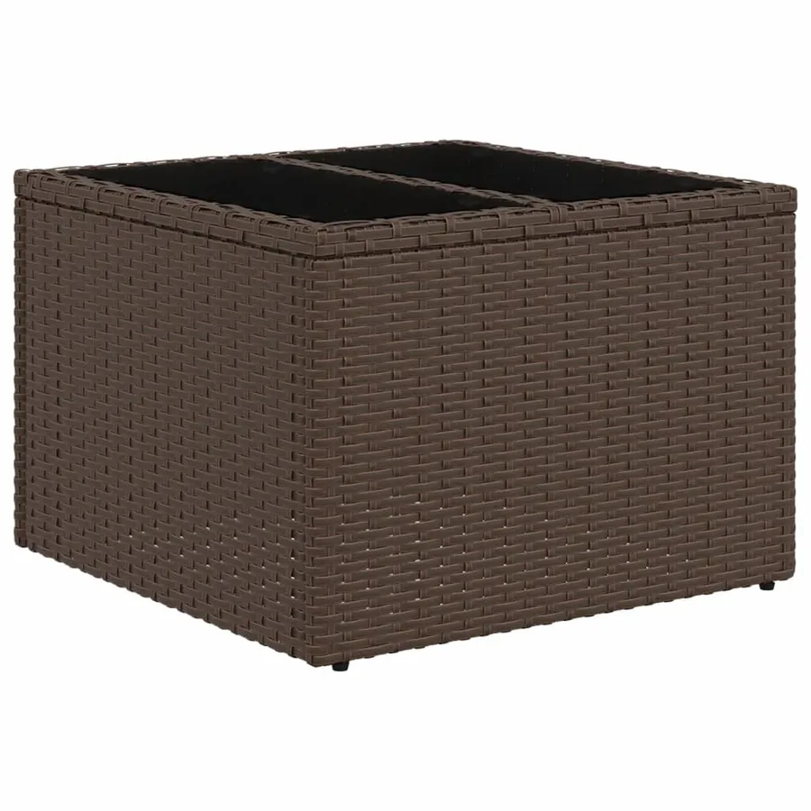 Ensemble de canapé de jardin 13 pcs avec coussins marron résine tressée - 5