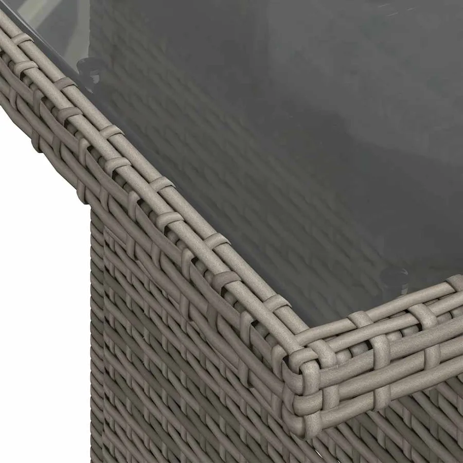 Ensemble de canapé de jardin 7 pcs avec coussins gris résine tressée - 8