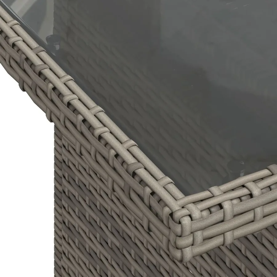 Ensemble de canapé de jardin 10 pcs avec coussins gris résine tressée - 8
