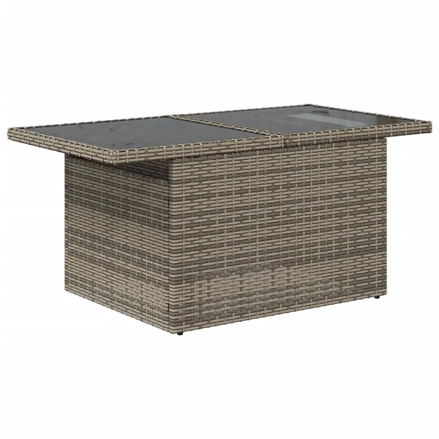 Ensemble de canapé de jardin 11 pcs avec coussins gris résine tressée - 3