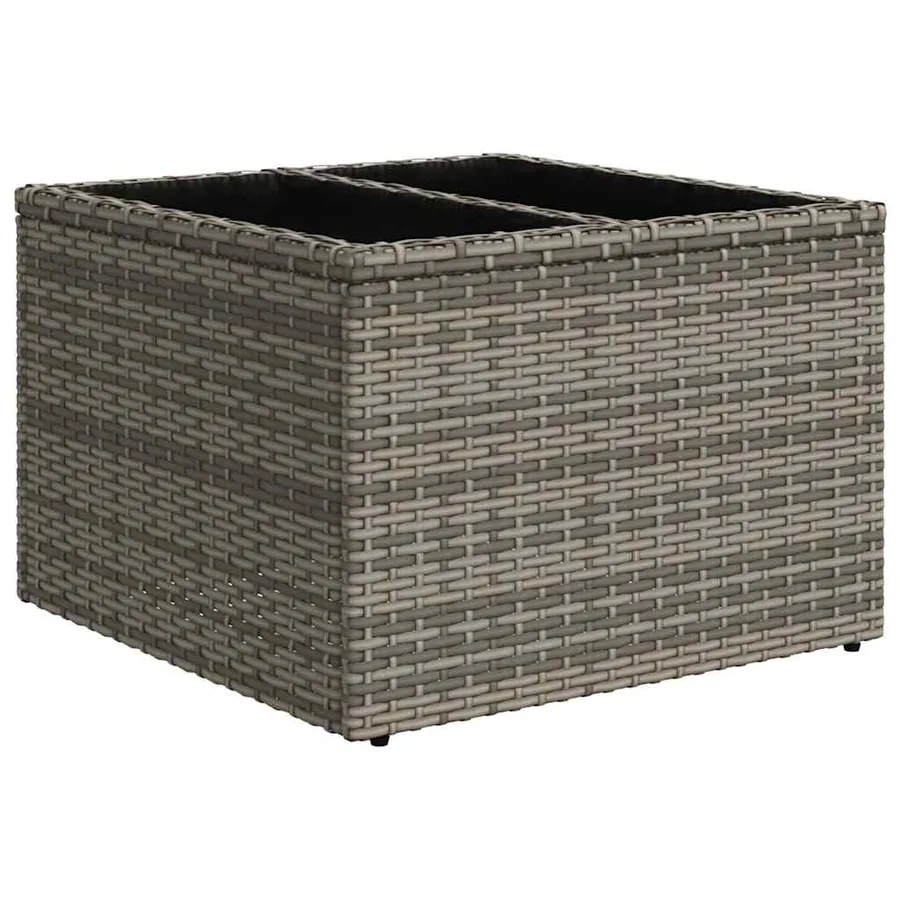 Salon de jardin avec coussins 7 pcs gris résine tressée - 7