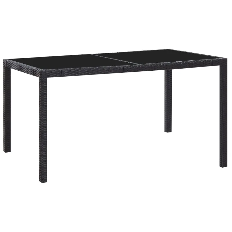 Ensemble à manger d'extérieur 7 pcs Résine tressée Noir - 2