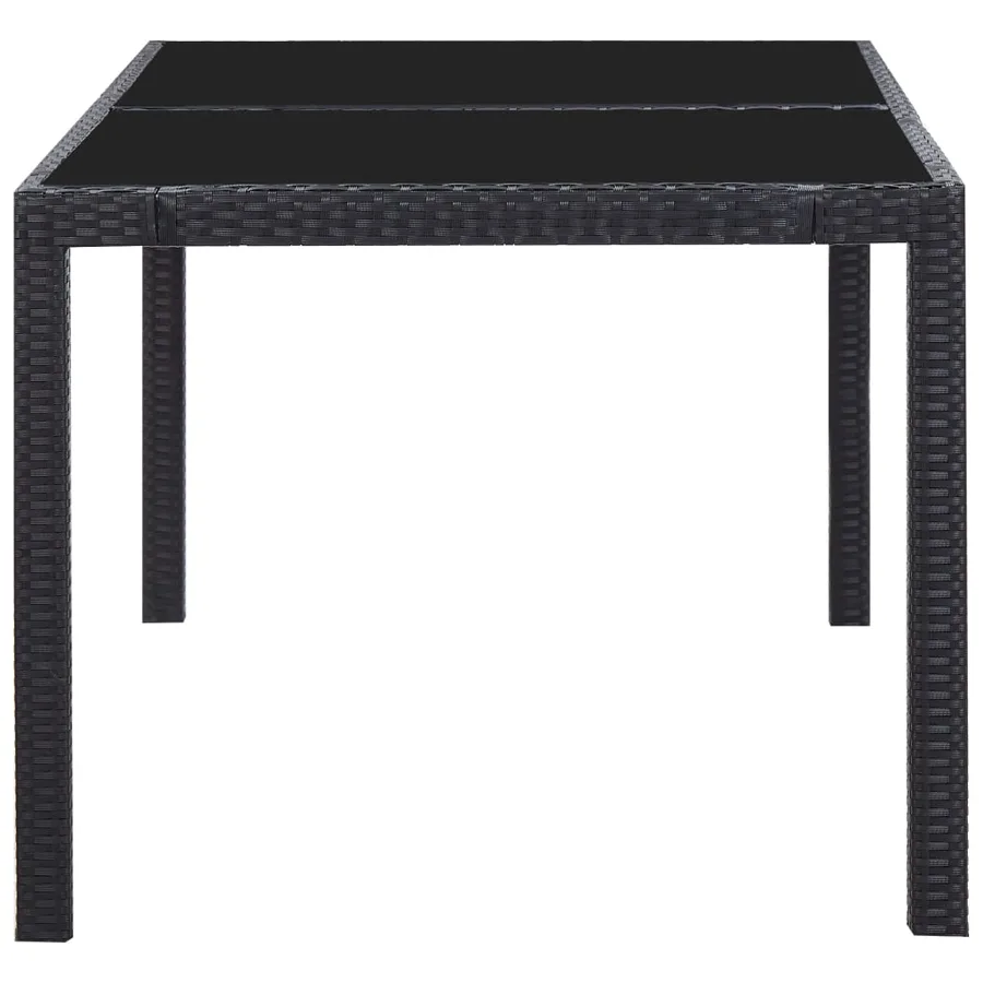 Ensemble à manger d'extérieur 7 pcs Résine tressée Noir - 4