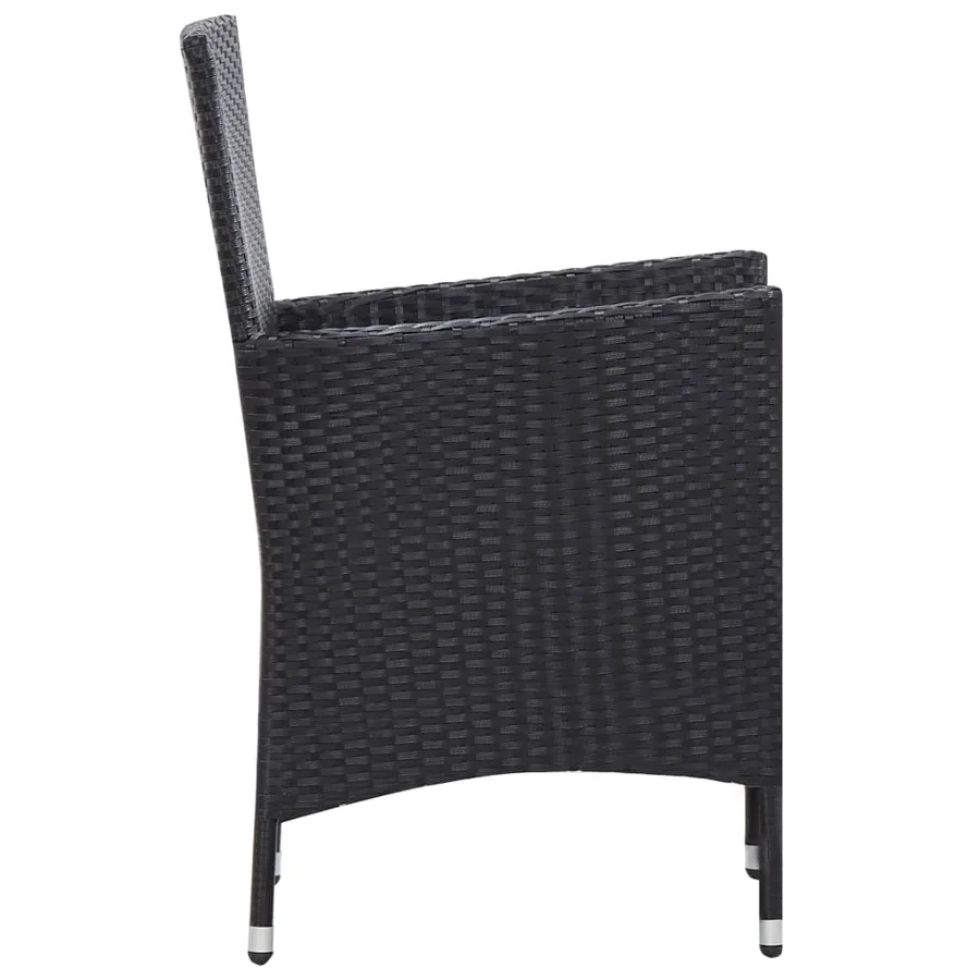 Ensemble à manger d'extérieur 7 pcs Résine tressée Noir - 7