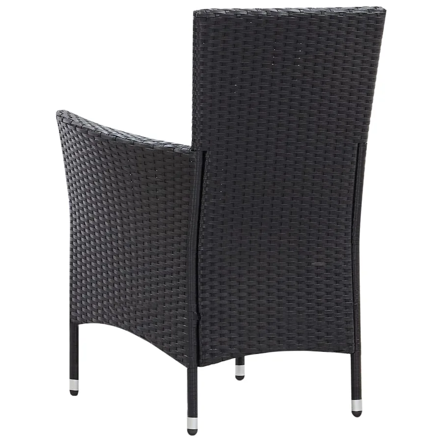 Ensemble à manger d'extérieur 7 pcs Résine tressée Noir - 8