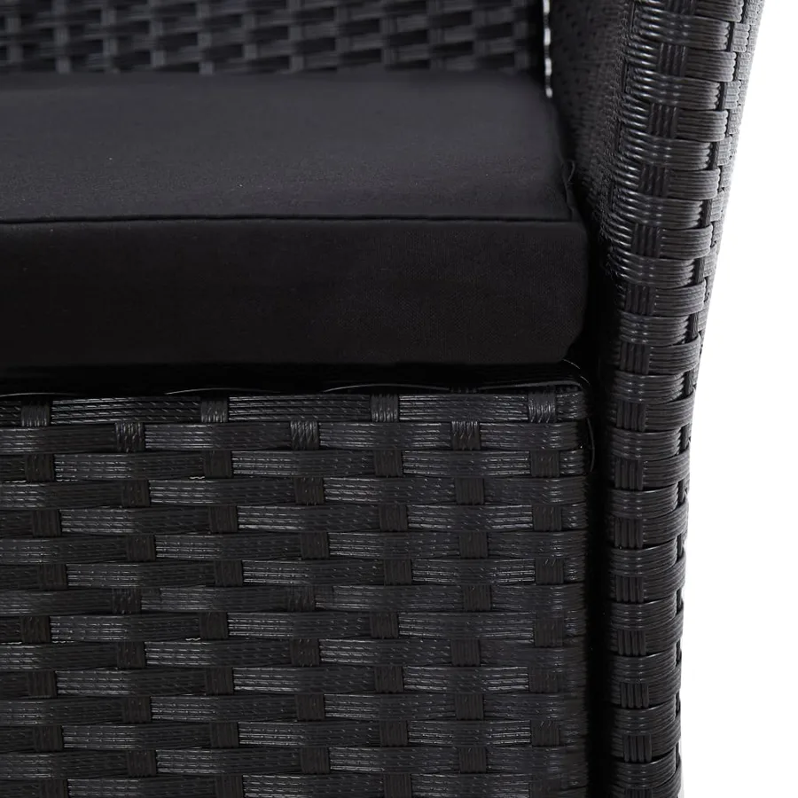 Ensemble à manger d'extérieur 7 pcs Résine tressée Noir - 9