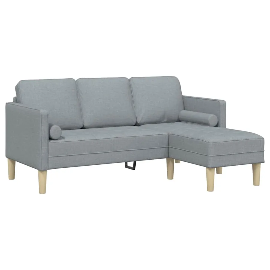 Ensemble de Canapés avec coussin Gris clair Polyester - 2
