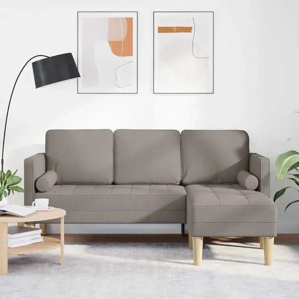 Ensemble de Canapés avec coussin Taupe Polyester
