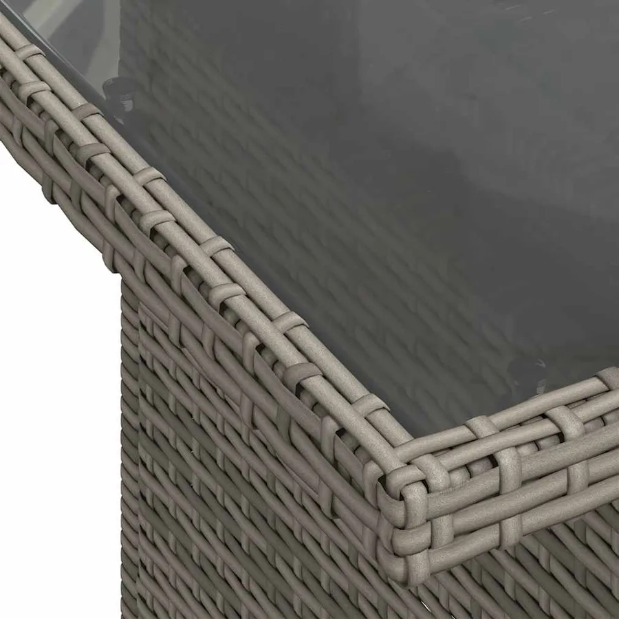 Ensemble de canapé de jardin 6 pcs avec coussins gris résine tressée - 8