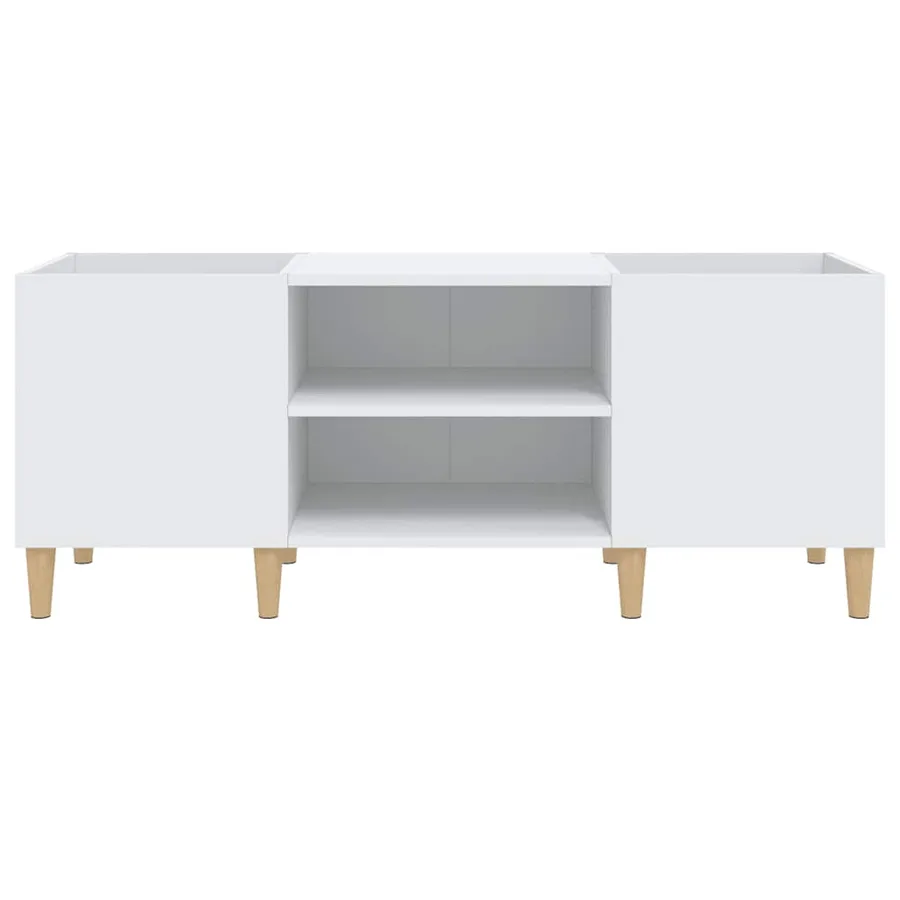 Meuble à disques Blanc 121x38x48 cm Bois d'ingénierie - 5