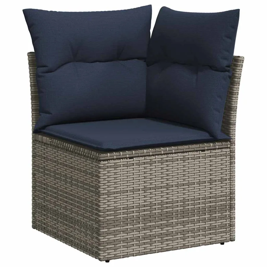 Ensemble de canapés de jardin 11 pcs et coussins rotin acacia - 6