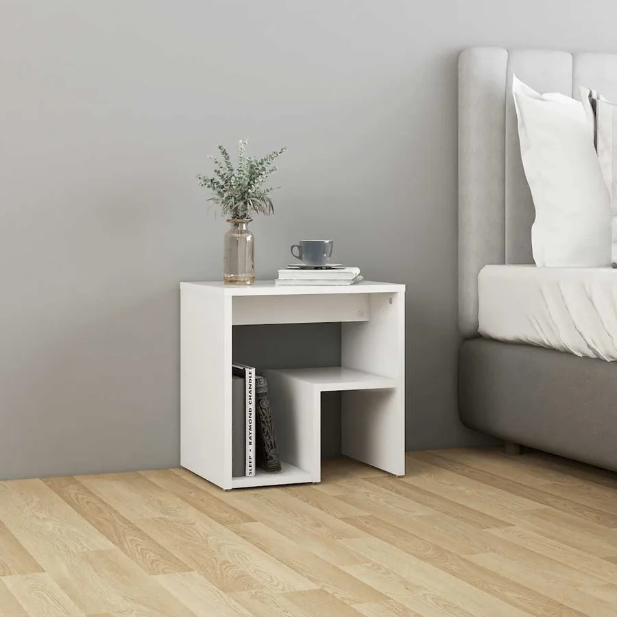 Tables de chevet 2 pcs blanc 40x30x40 cm bois d'ingénierie - 3