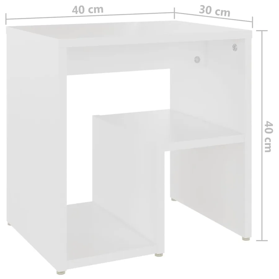 Tables de chevet 2 pcs blanc 40x30x40 cm bois d'ingénierie - 8