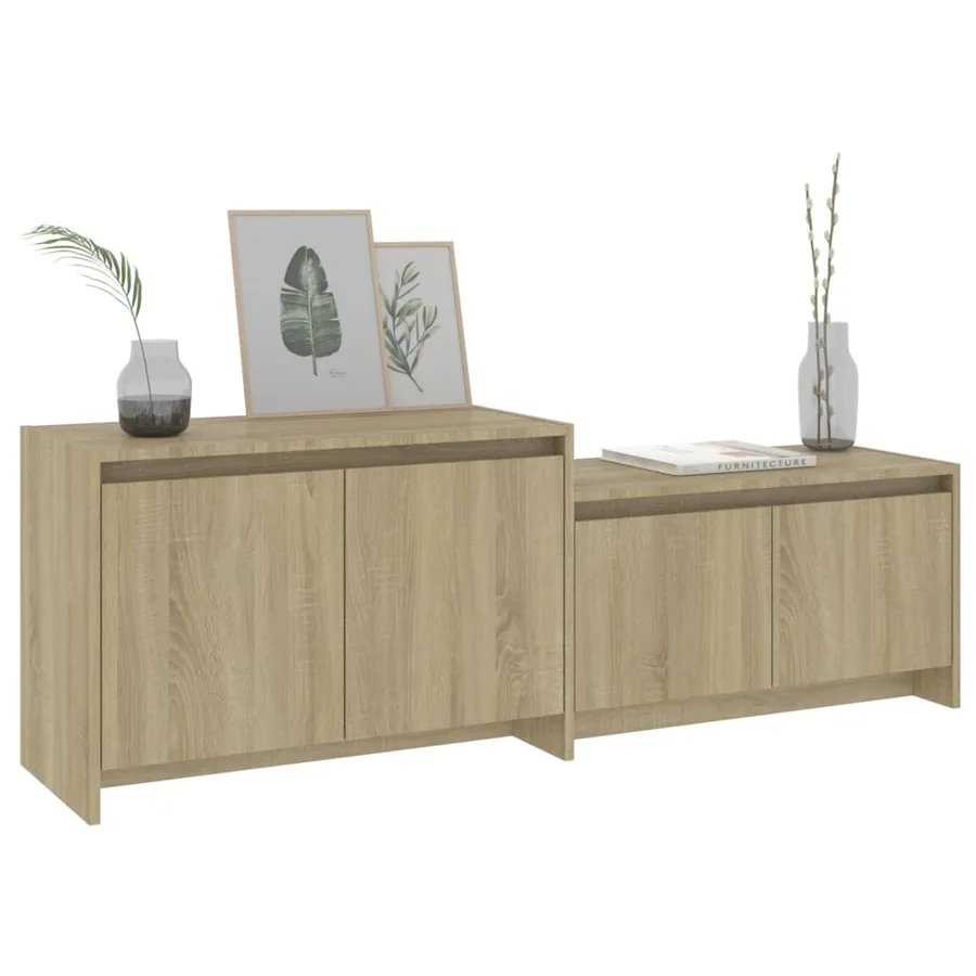 Meuble TV Chêne sonoma 146,5x35x50 cm Bois d'ingénierie - 4