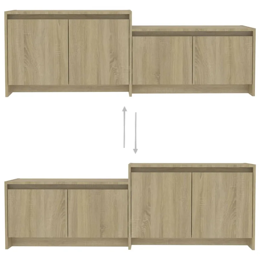 Meuble TV Chêne sonoma 146,5x35x50 cm Bois d'ingénierie - 5