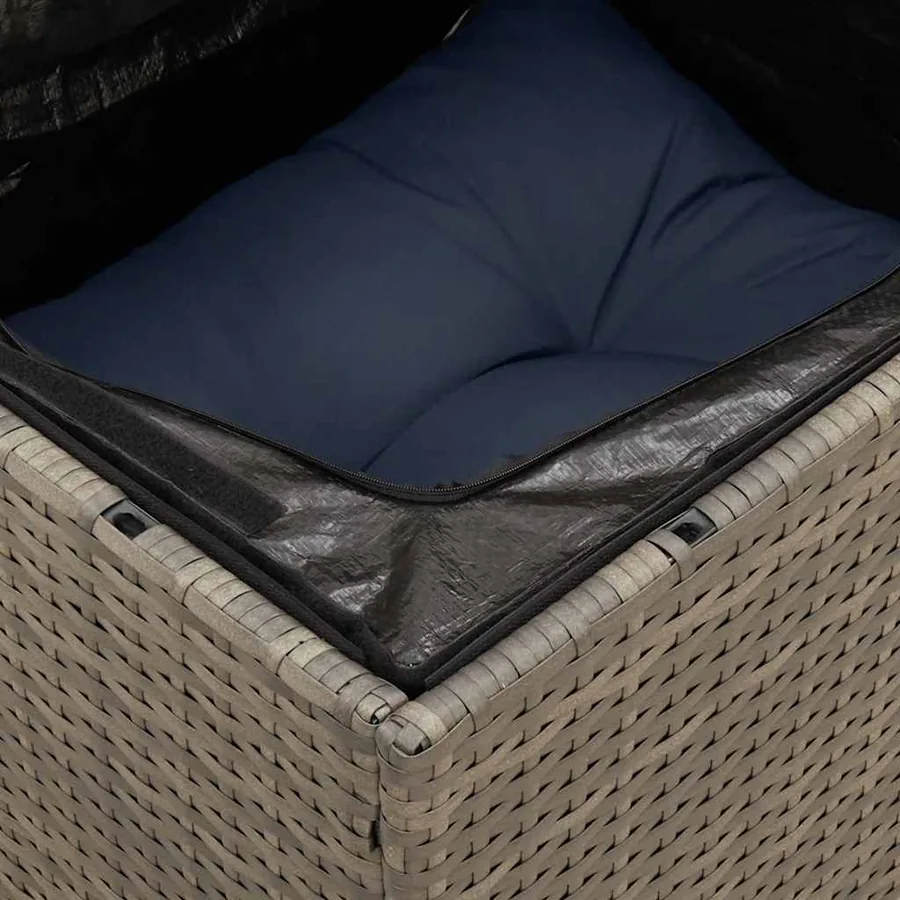 Ensemble de canapé de jardin 8 pcs avec coussins gris résine tressée - 8