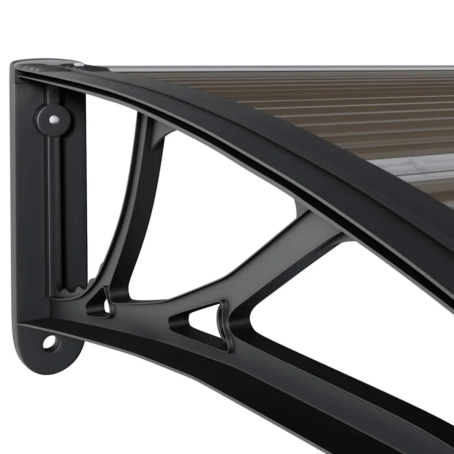 Auvent de porte Noir 120x75 cm PC - 6