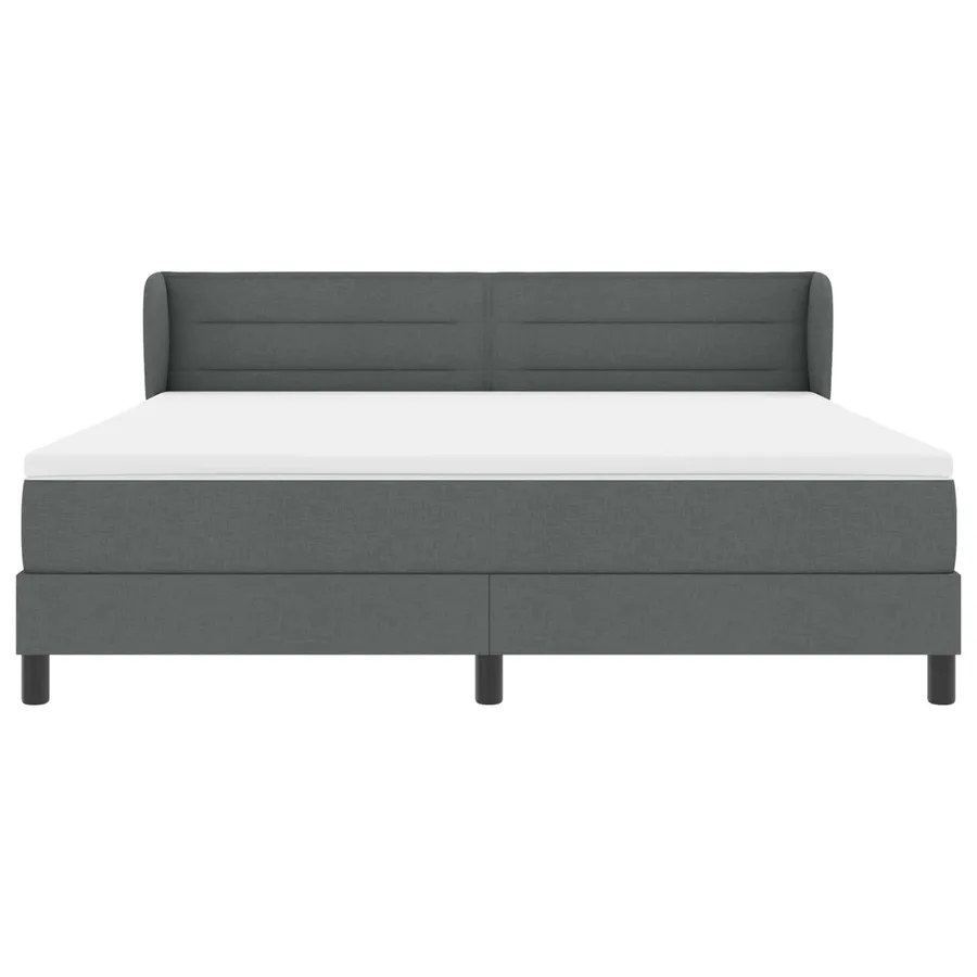 Lit à ressorts avec matelas Gris foncé 180 x 200 cm tissu - 2