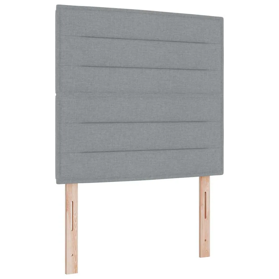 Lit à ressorts avec matelas Gris clair 80 x 200 cm tissu - 4