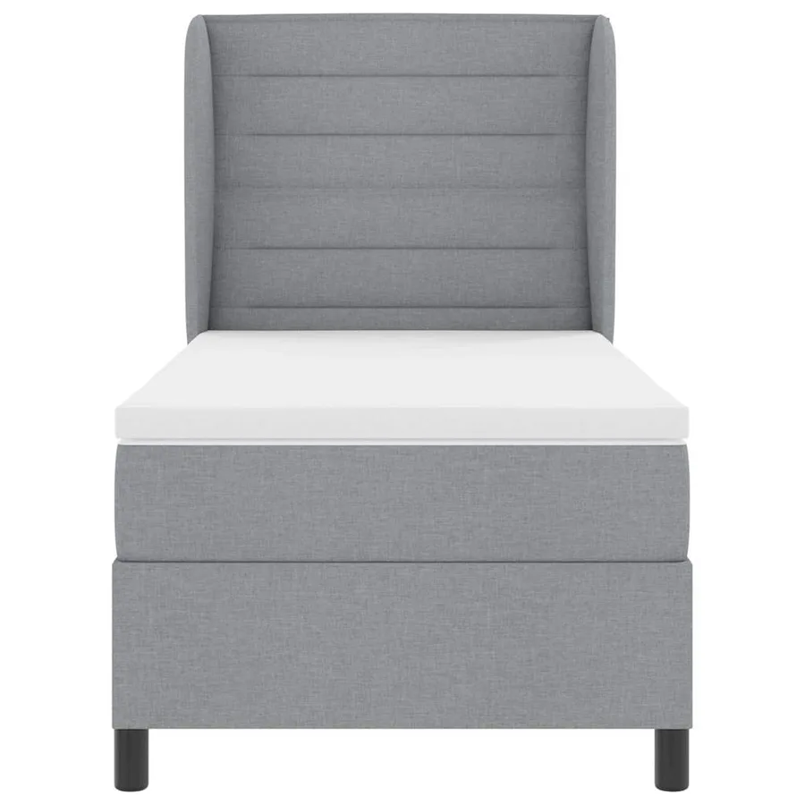 Lit à ressorts avec matelas Gris clair 80 x 200 cm tissu - 7