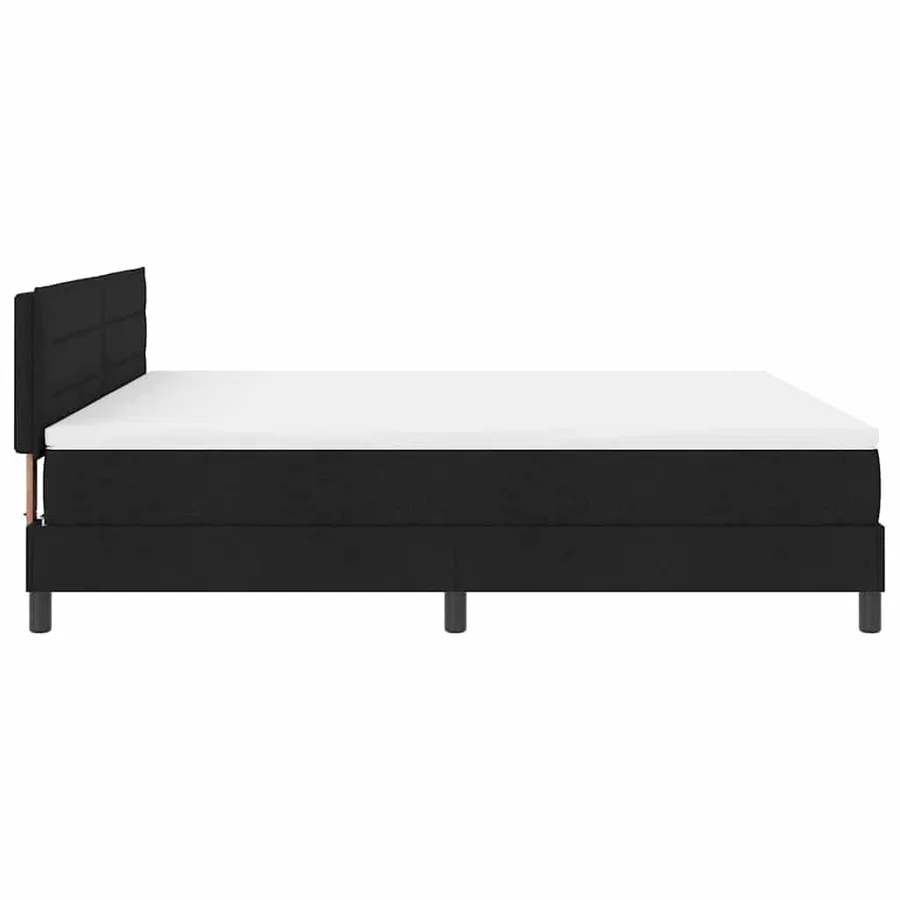 Lit à ressorts avec matelas avec LED Noir 180 x 200 cm tissu - 9
