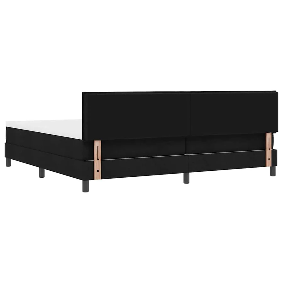 Lit à ressorts avec matelas avec LED Noir 200 x 200 cm tissu - 8