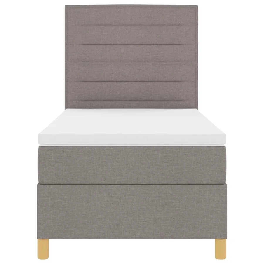 Lit à ressorts avec matelas Taupe 80 x 200 cm tissu - 7