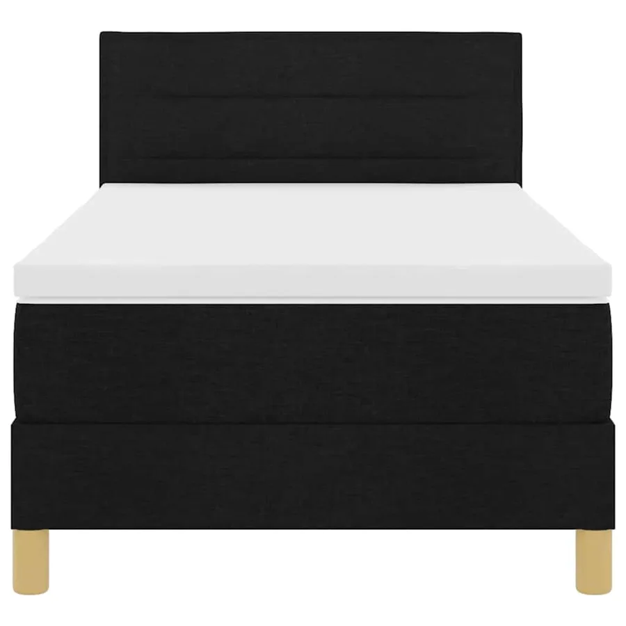 Lit à ressorts avec coussin Noir 80 x 200 cm tissu - 7
