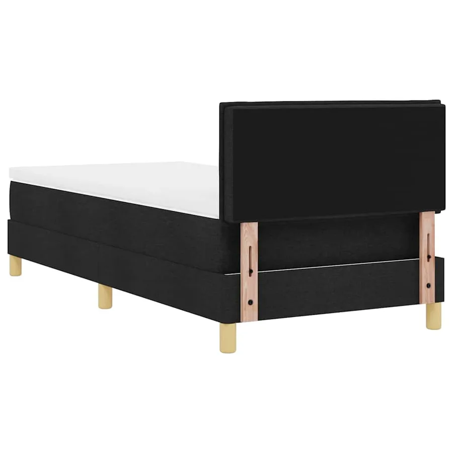 Lit à ressorts avec coussin Noir 80 x 200 cm tissu - 9