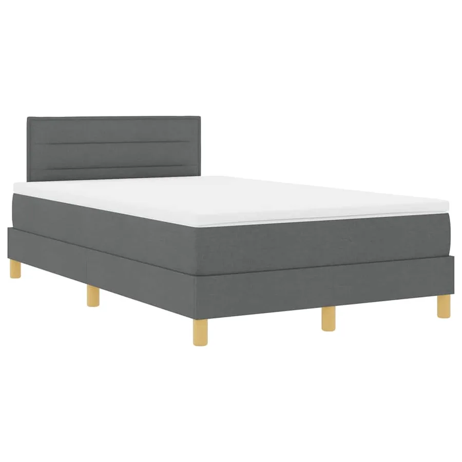 Lit à ressort LED avec bandes LED Gris foncé 120 x 190 cm tissu - 2