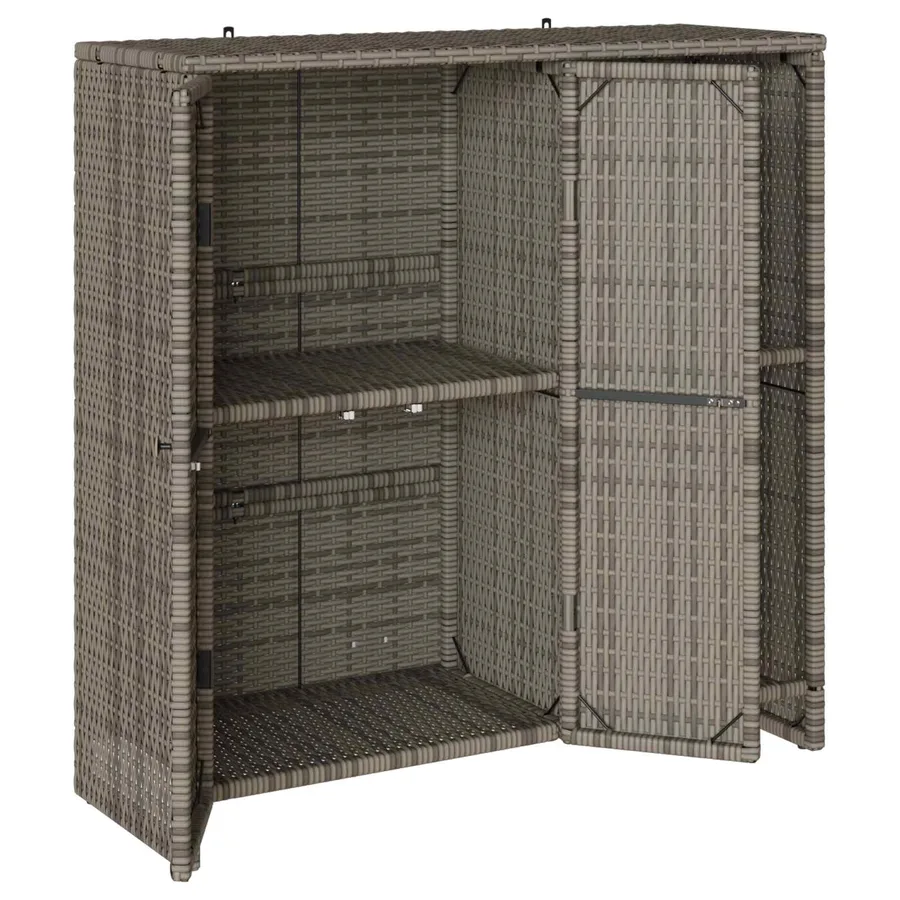 Armoire de rangement avec étagère Gris 100 x 36 x 102 cm Rotin - 4