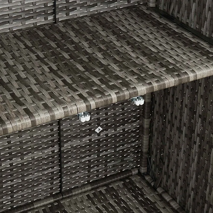 Armoire de rangement avec étagère Gris 100 x 36 x 102 cm Rotin - 9