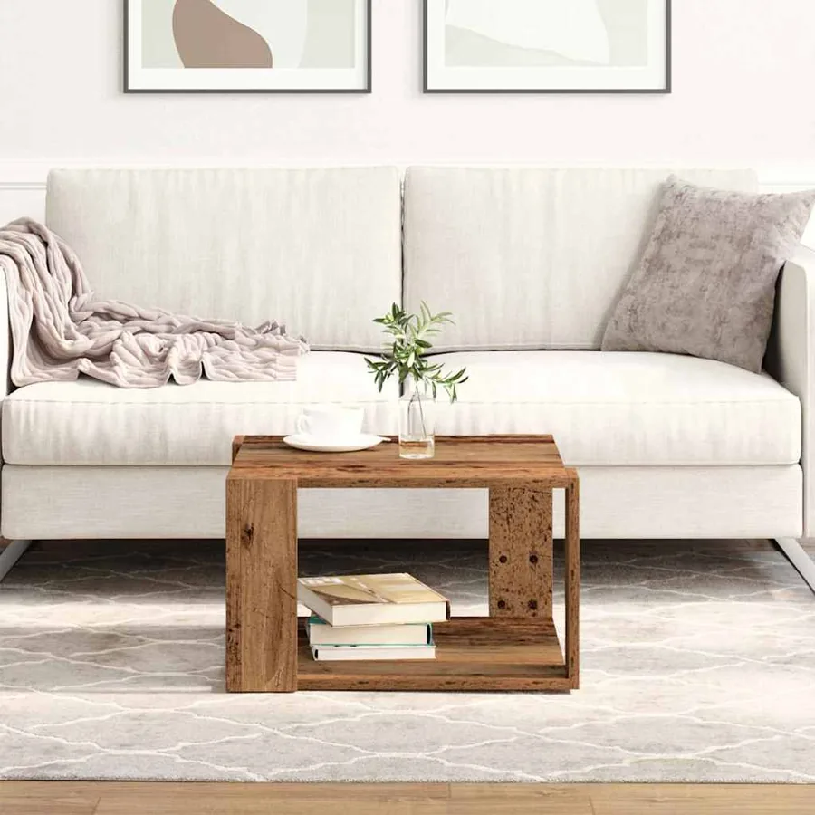Table basse Bois Ancien 51,5 x 51,5 x 30 cm Bois d'ingénierie