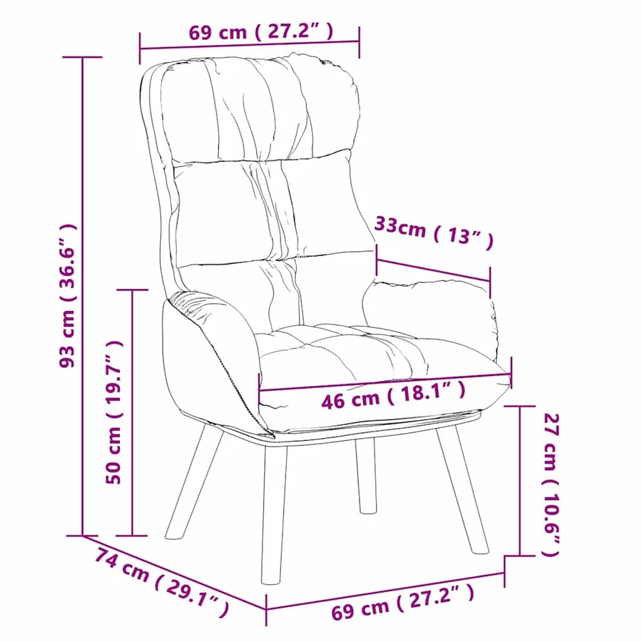 fauteuil Cappuccino 69 x 74 x 93 cm Simili cuir - 9