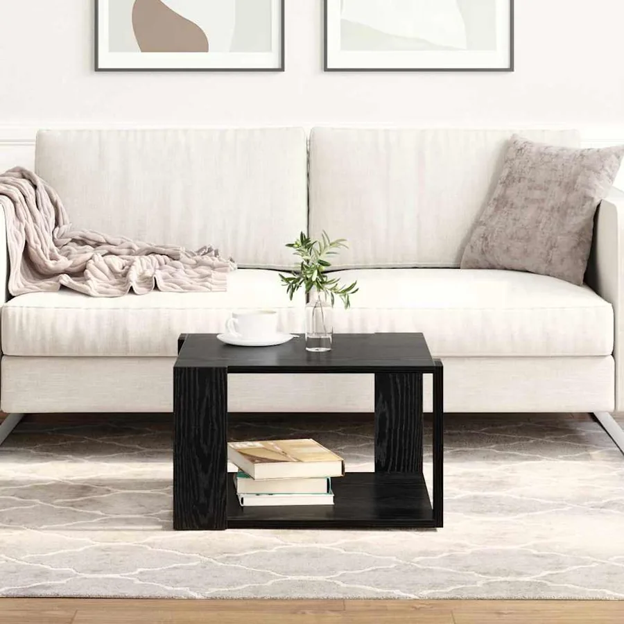 Table basse Chêne noir 51,5 x 51,5 x 30 cm Bois d'ingénierie
