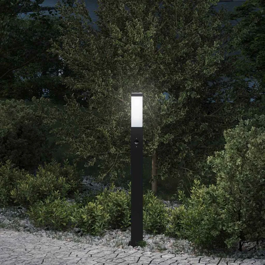 Borne lumineuse avec détecteur 80 cm Noir IP44
