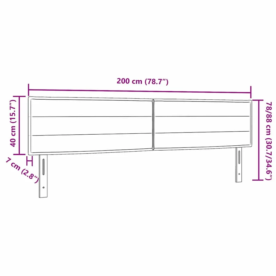 Tête de lit Bleu 200 cm tissu - 9