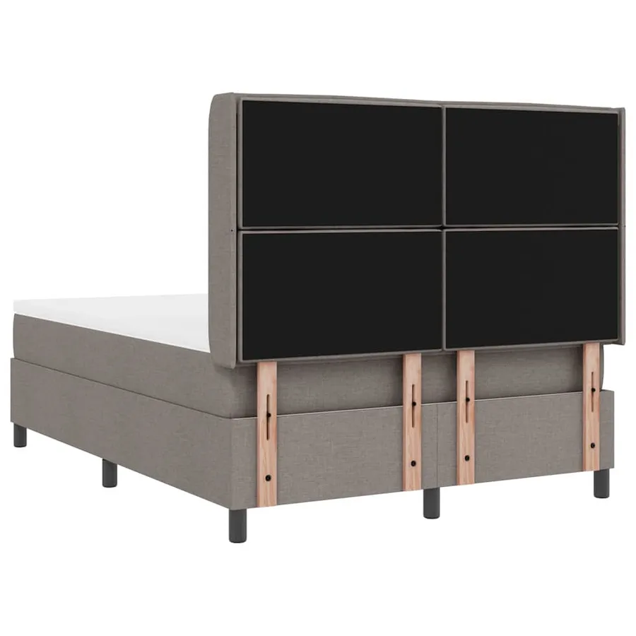 Lit à ressort LED avec matelas Taupe 140 x 190 cm tissu - 10