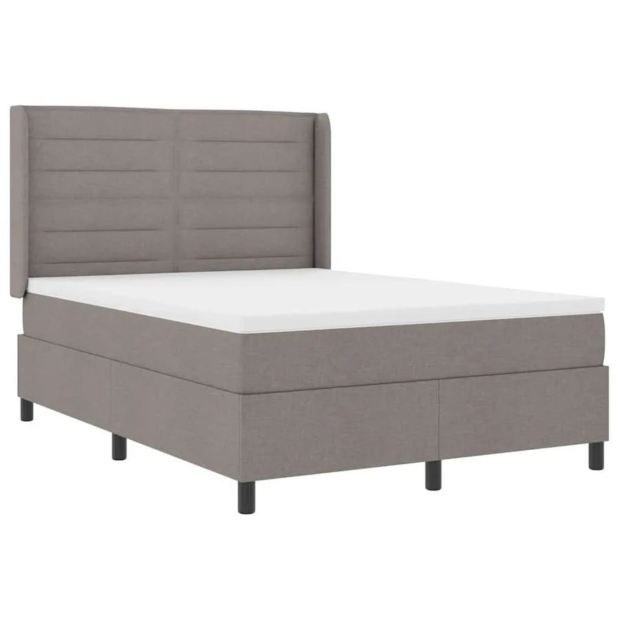 Lit à ressort LED avec matelas Taupe 140 x 190 cm tissu - 2