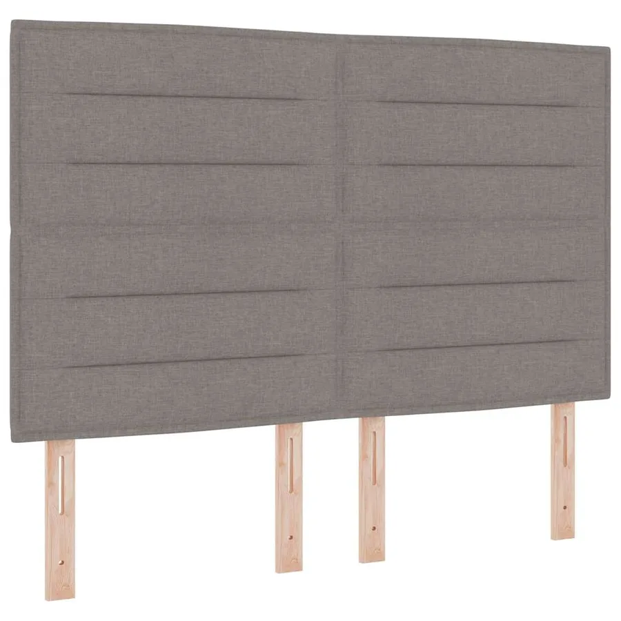 Lit à ressort LED avec matelas Taupe 140 x 190 cm tissu - 7