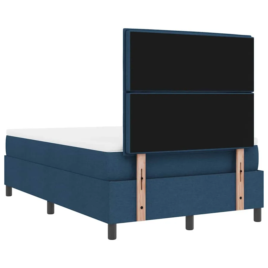 Lit à ressorts avec matelas Bleu 120 x 190 cm tissu - 9