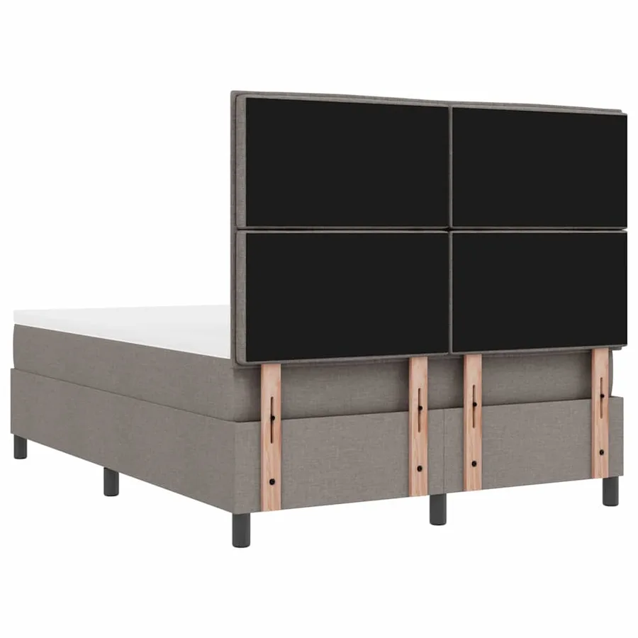 Lit à ressorts avec matelas avec LED Taupe 140 x 200 cm tissu - 8