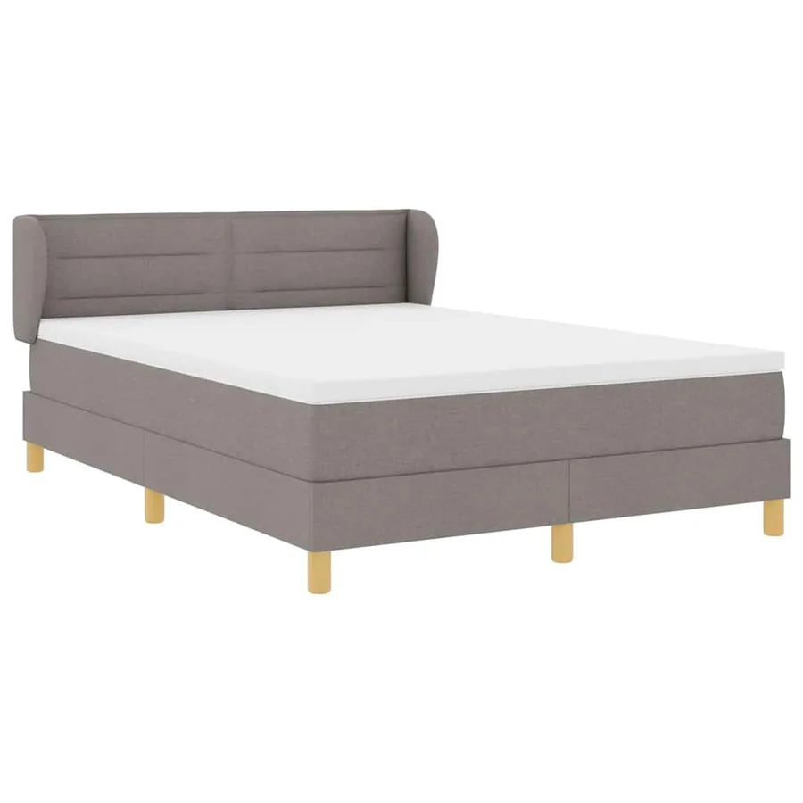 Lit à ressorts avec matelas Taupe 140 x 200 cm tissu - 6