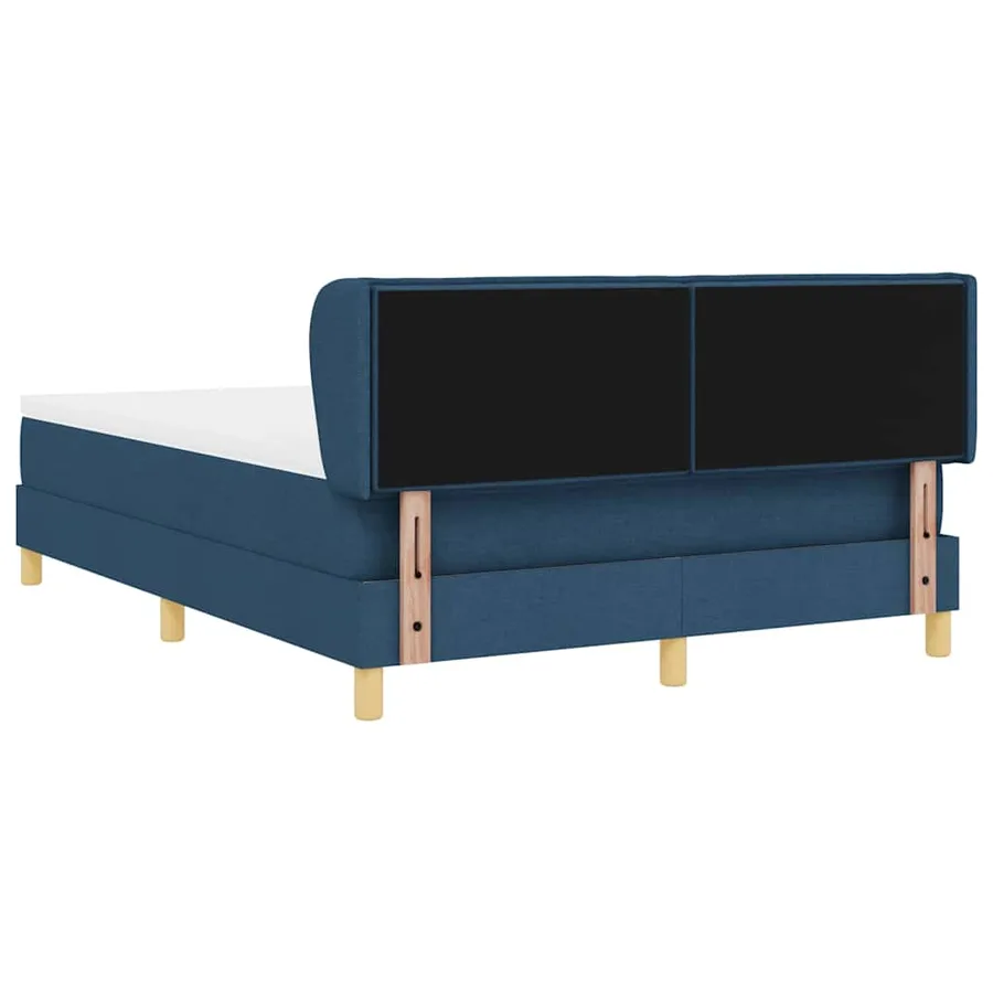 Lit à ressorts avec matelas Bleu 160 x 200 cm tissu - 9